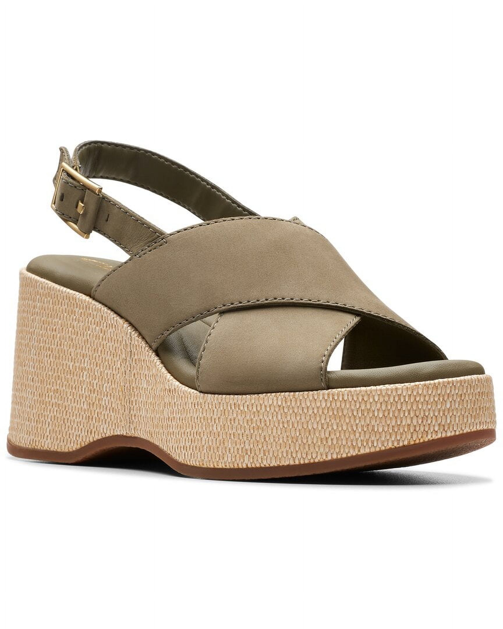 Clarks Manon Wish Leather Sandal, 9, Green